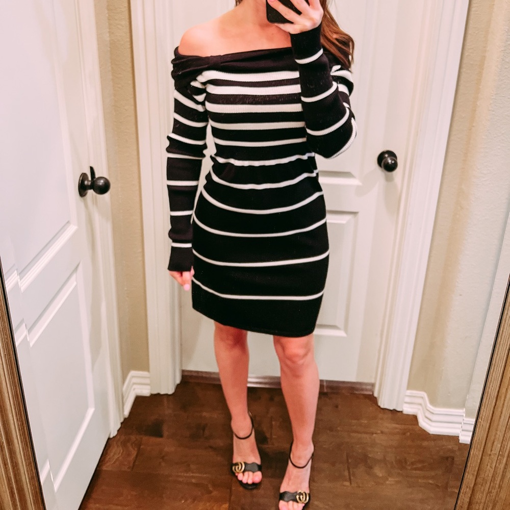 Off the shoulder sweater dress